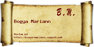 Bogya Mariann névjegykártya