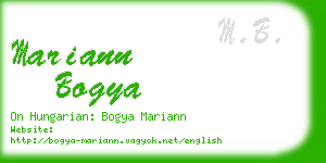 mariann bogya business card